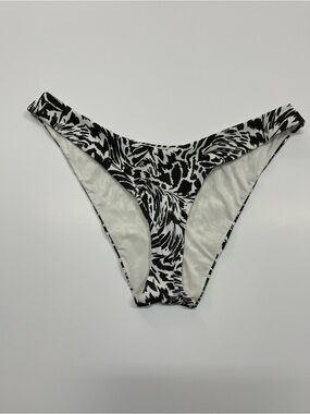 aerie Black and White Printed Bikini Bottom NWT